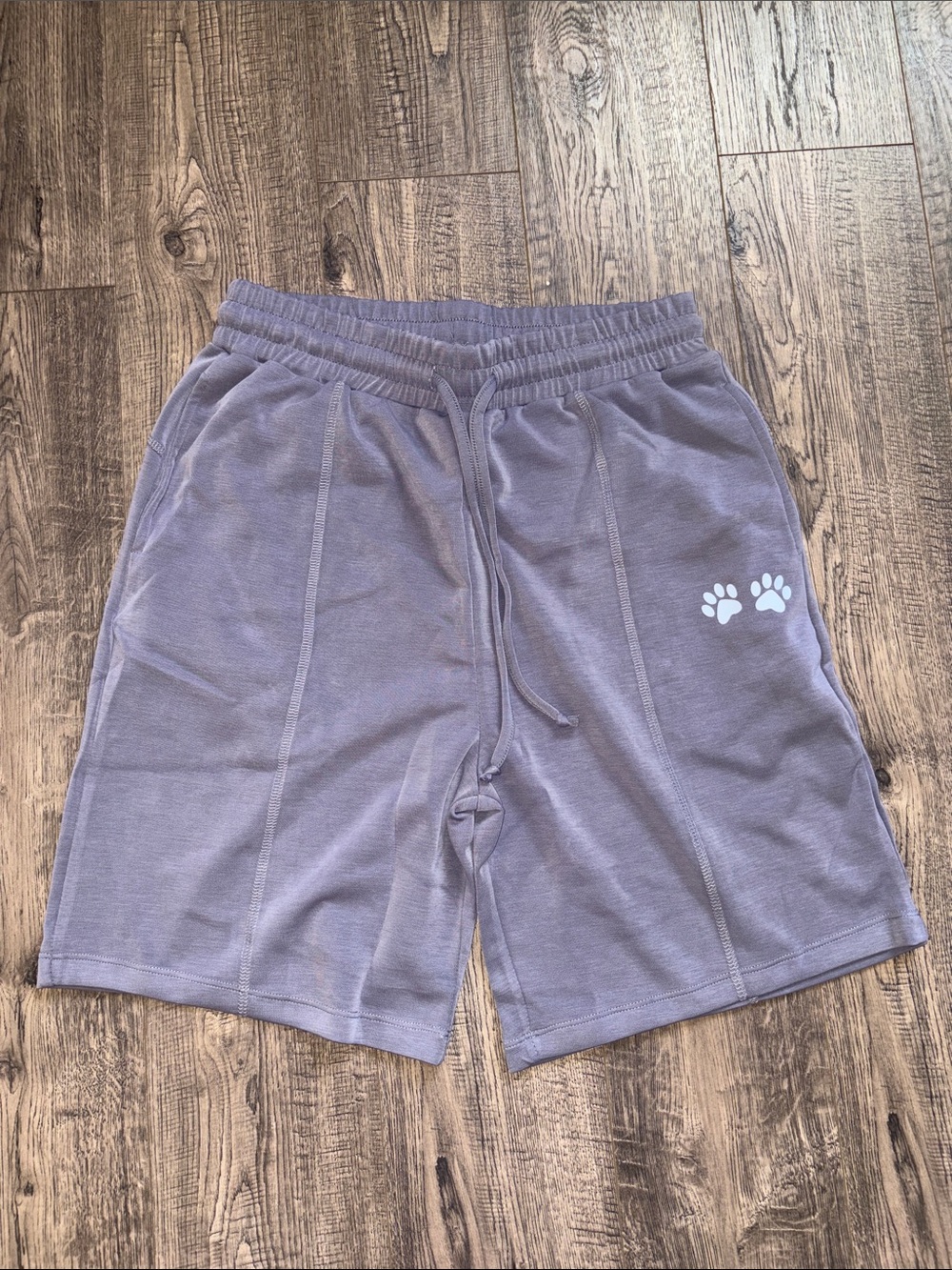 Butter Soft Gray Athletic Joggers with Paw Print Detail